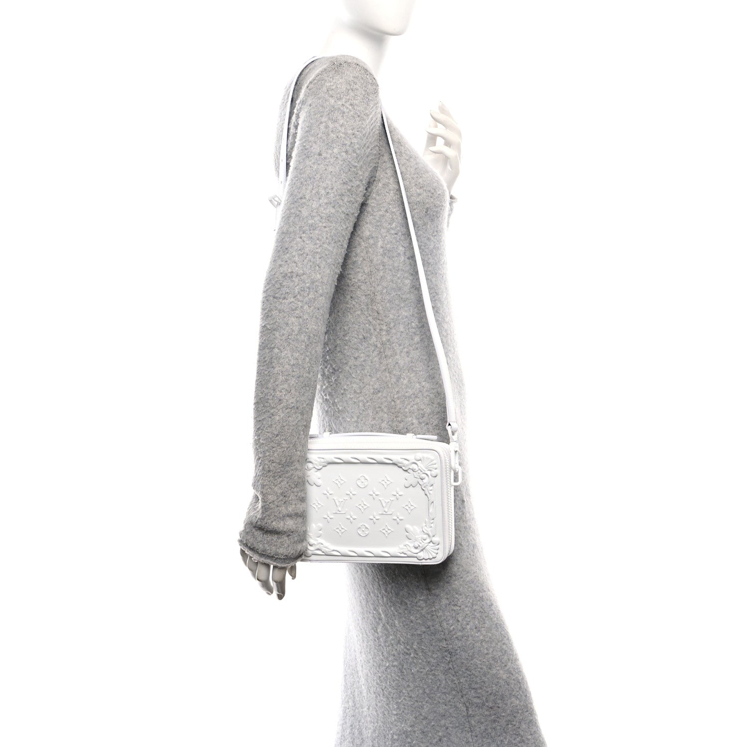 Louis Vuitton Calfskin LV Ornament Soft Trunk Optic White 1763847