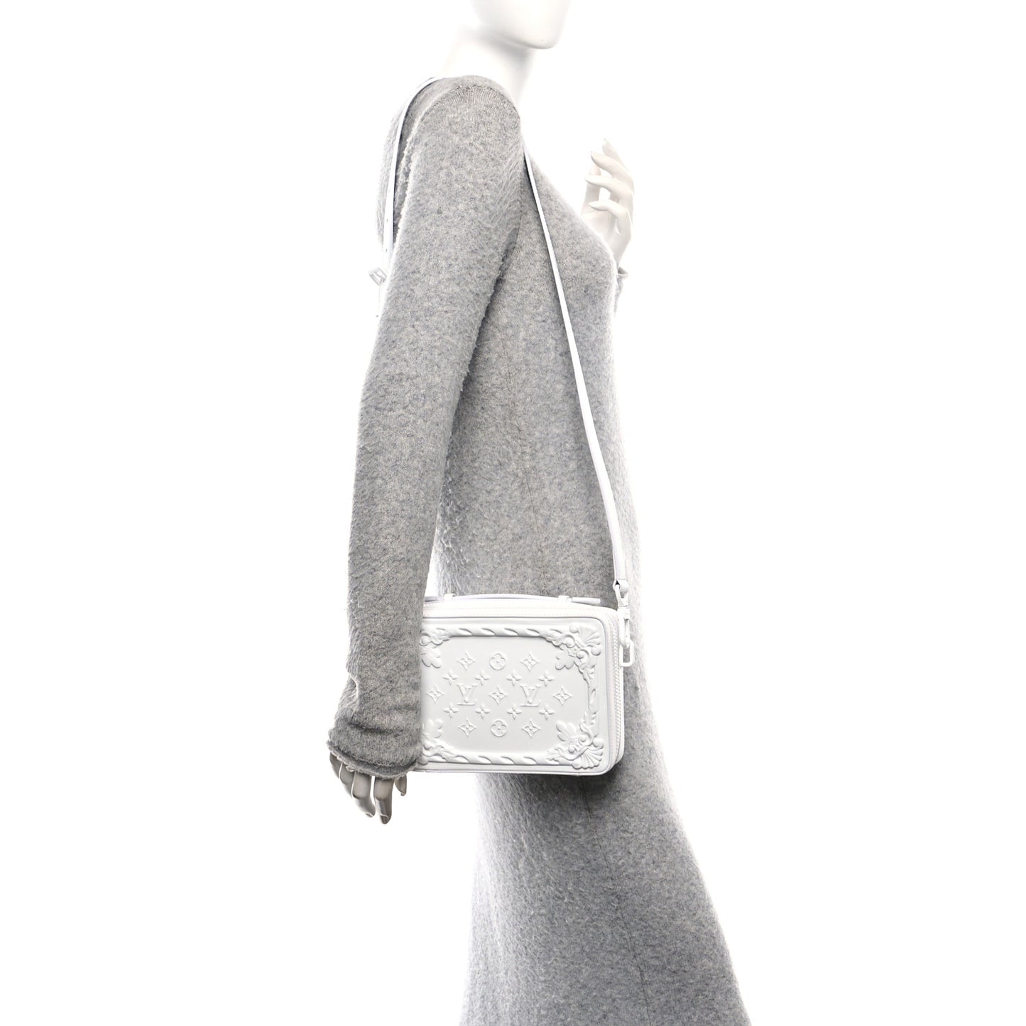 Calfskin LV Ornament Soft Trunk Optic White