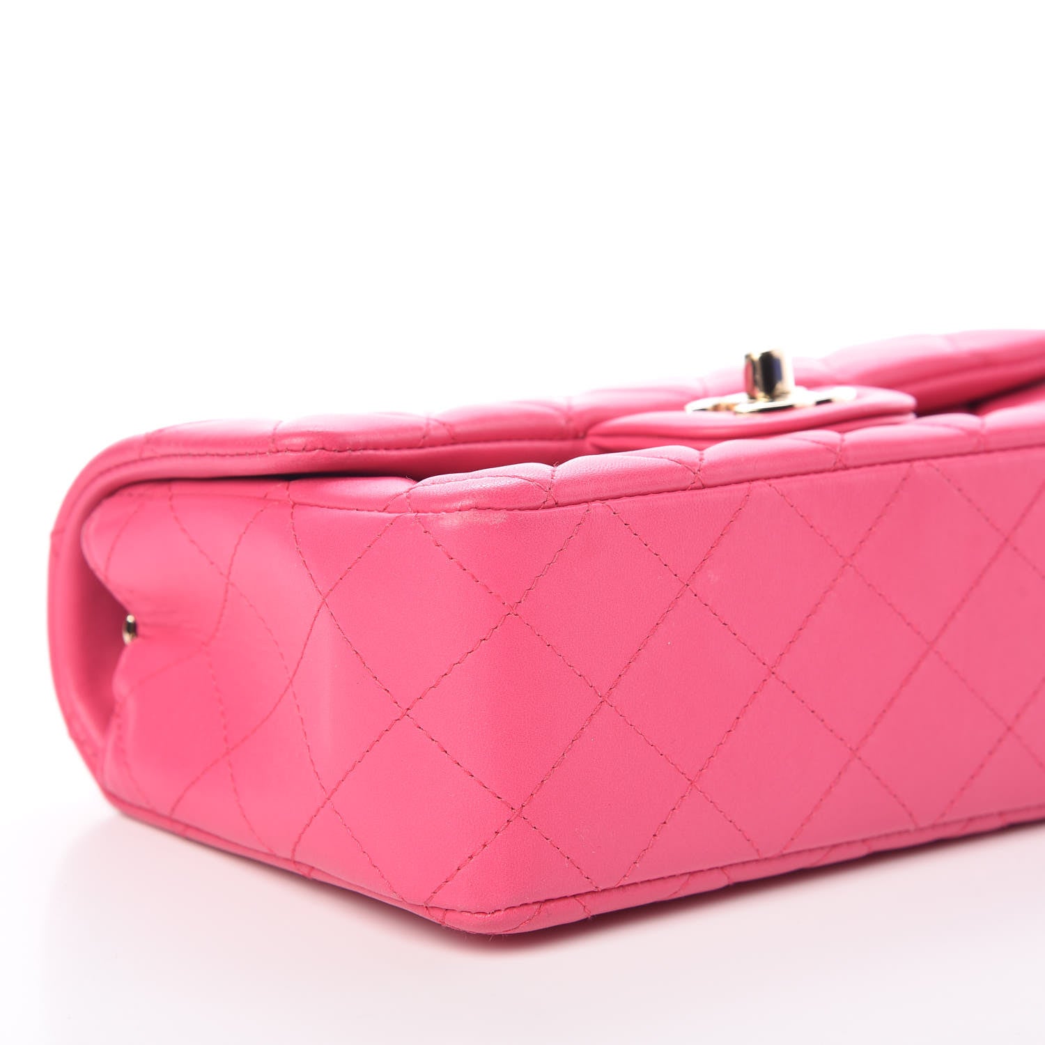 Chanel Lambskin Quilted Mini Rectangular Flap Dark Pink 5 of 11