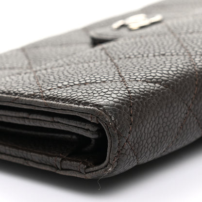 Chanel Caviar Quilted Large Flap Wallet Dark Brown 11 of 13