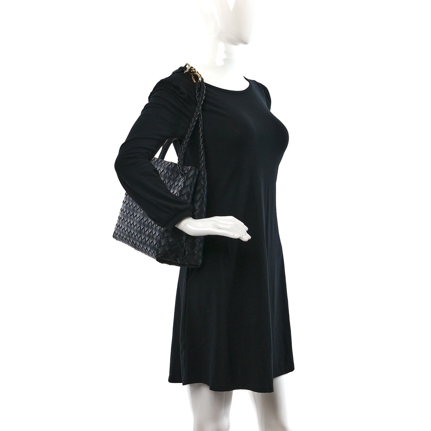 Bottega Veneta Nappa Intrecciato Medium Andiamo Shoulder Bag Black 2 of 9