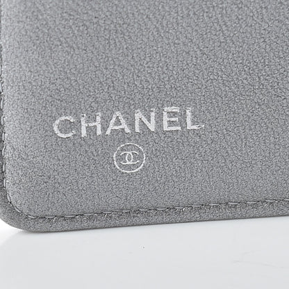 Chanel Lambskin Camellia Embossed Yen Wallet Black 10 of 13