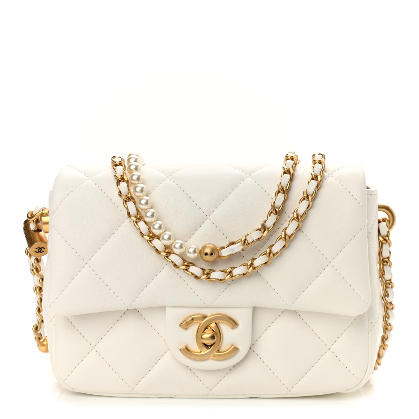 Lambskin Quilted Mini My Perfect Flap White