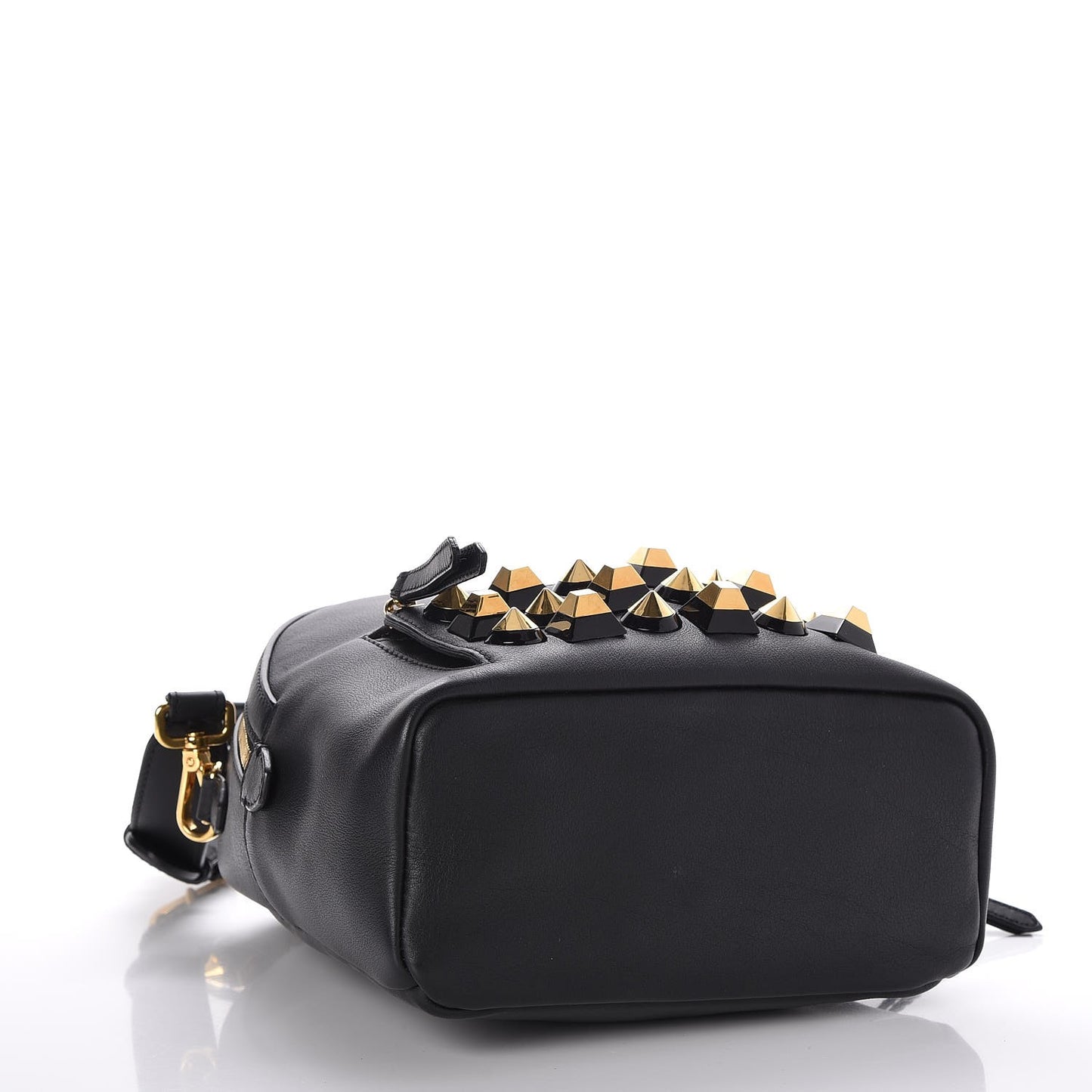 Vitello Dolce Studded Mini Backpack Black