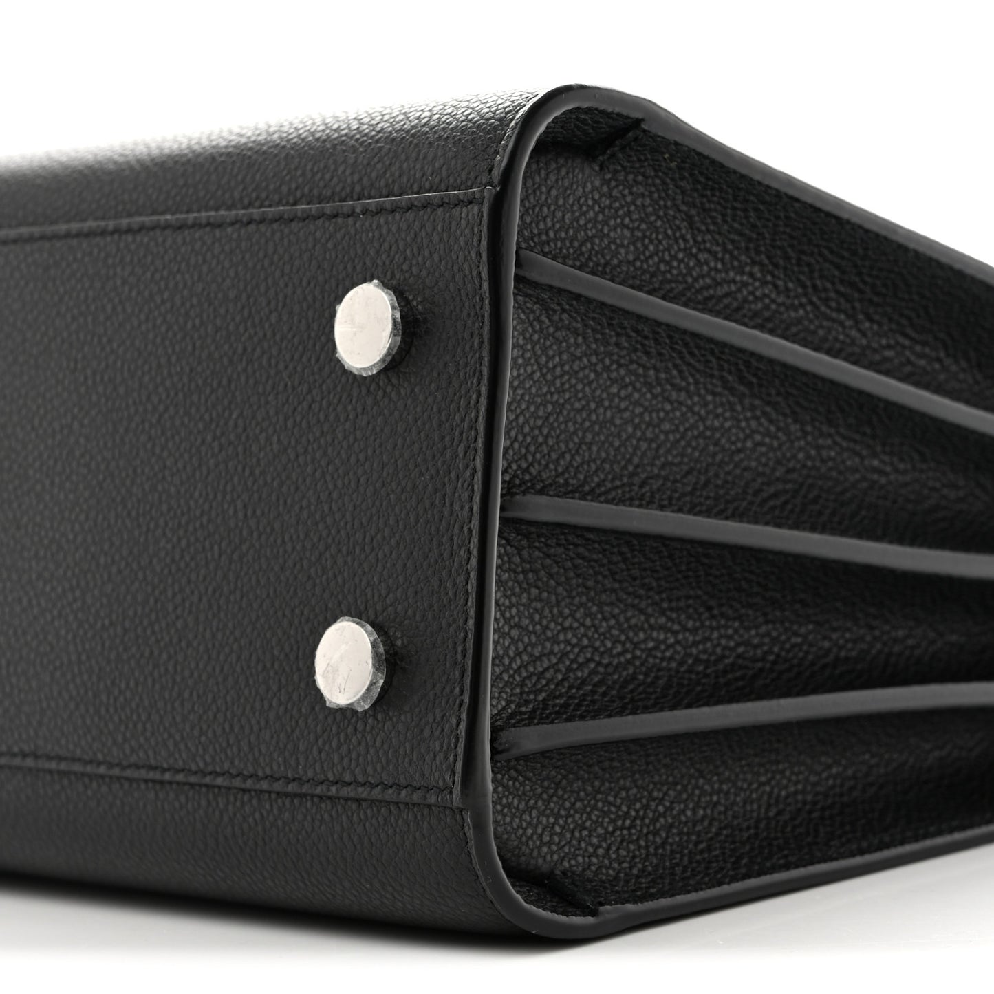 Grained Calfskin Baby Sac De Jour Black