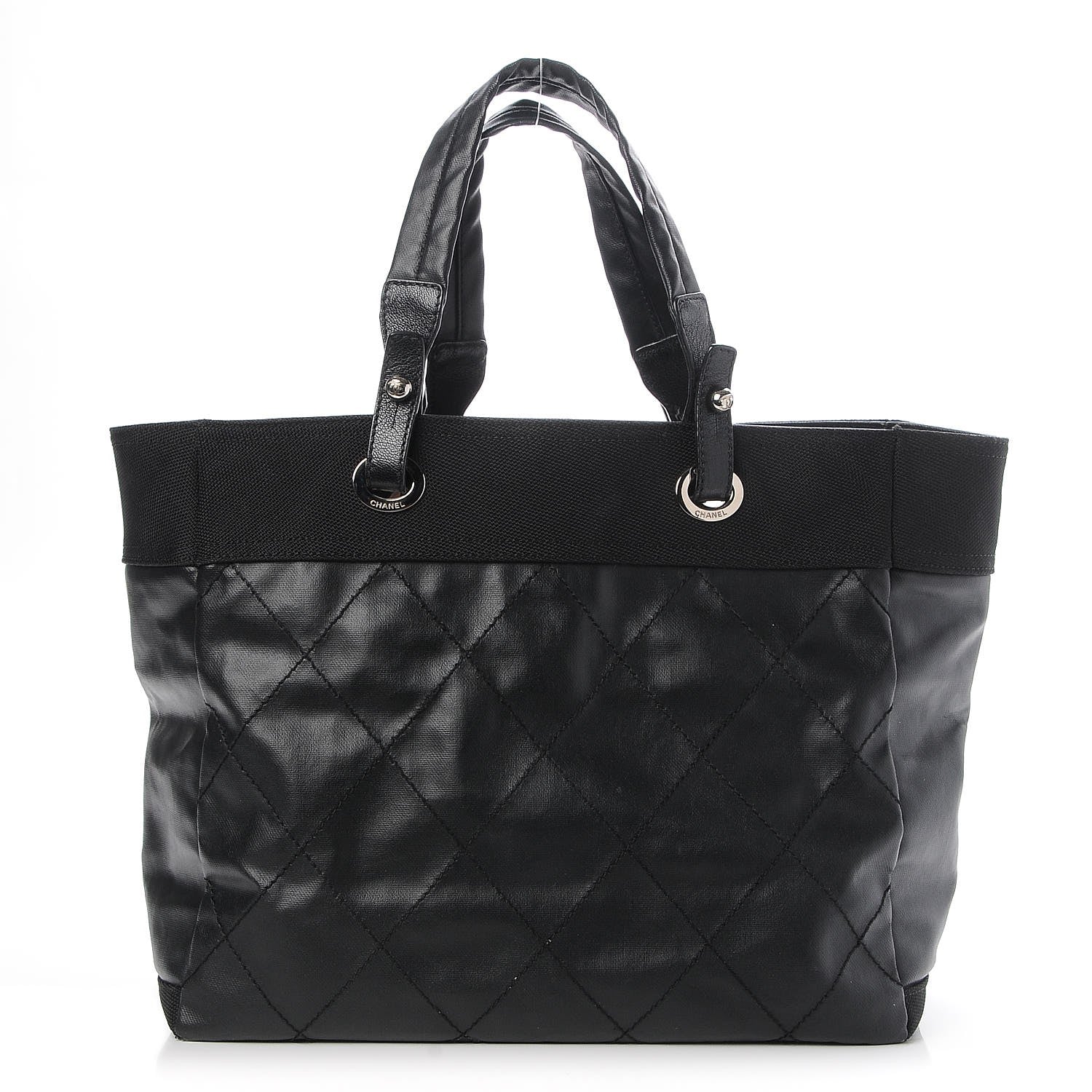 Chanel Coated Canvas Large Paris Biarritz Tote Black 1 of 9
