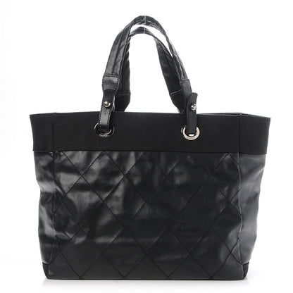 Chanel Coated Canvas Large Paris Biarritz Tote Black 1 of 9