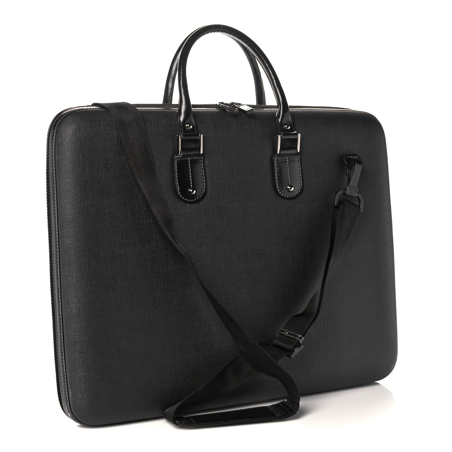 Gucci Coated Canvas Interlocking G Large Garment Hard Case Travel Bag Black 3 of 15