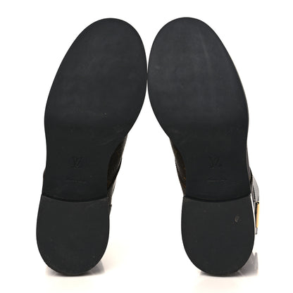 Louis Vuitton Calfskin Monogram Wonderland Flat Ranger Boots 39 Black 5 of 9
