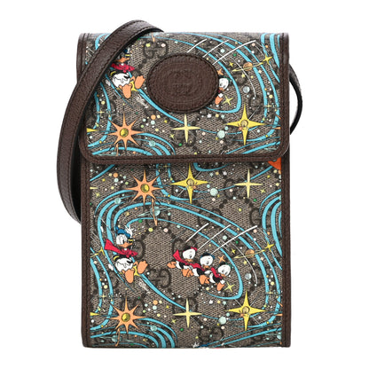 Gucci X DISNEY GG Supreme Monogram Donald Duck Mini Interlocking G Crossbody Bag Beige Multicolor New Acero 1 of 8