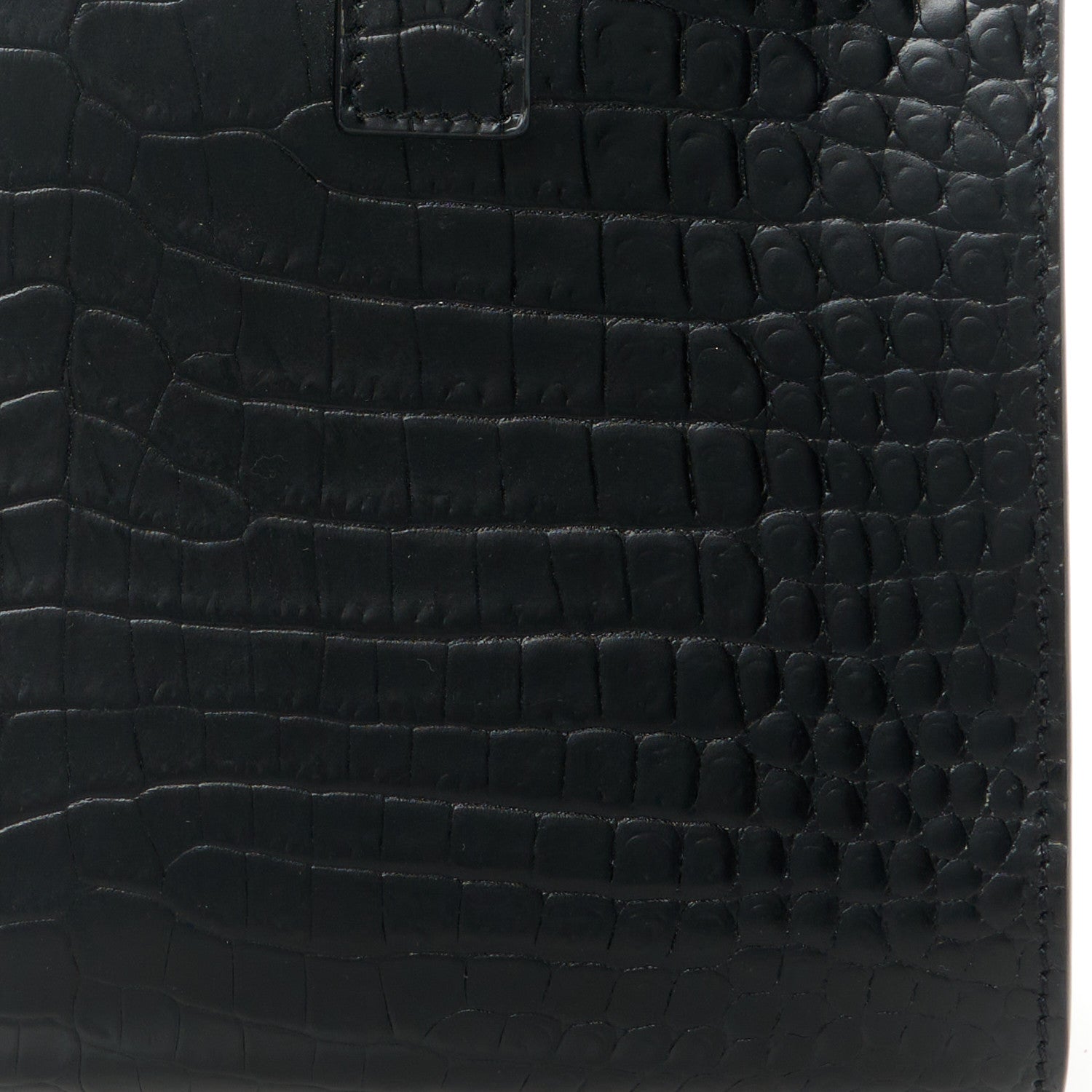 Saint Laurent Calfskin Crocodile Embossed Nano Sac De Jour Black 9 of 11