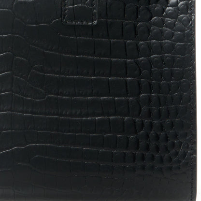 Saint Laurent Calfskin Crocodile Embossed Nano Sac De Jour Black 9 of 11