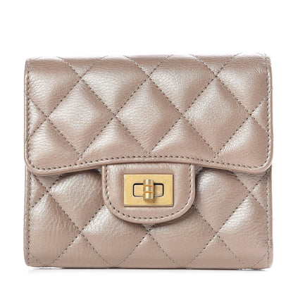 Chanel Metallic Calfskin Quilted Reissue Compact Wallet Gold 1 of 8