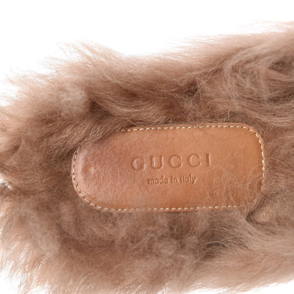 Gucci Calfskin Fur Womens Princetown Slippers 37.5 Black 5 of 10