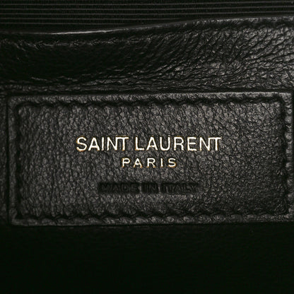 Saint Laurent Grain De Poudre Textured Mixed Matelasse Triquilt Medium Monogram Satchel Tan 6 of 8