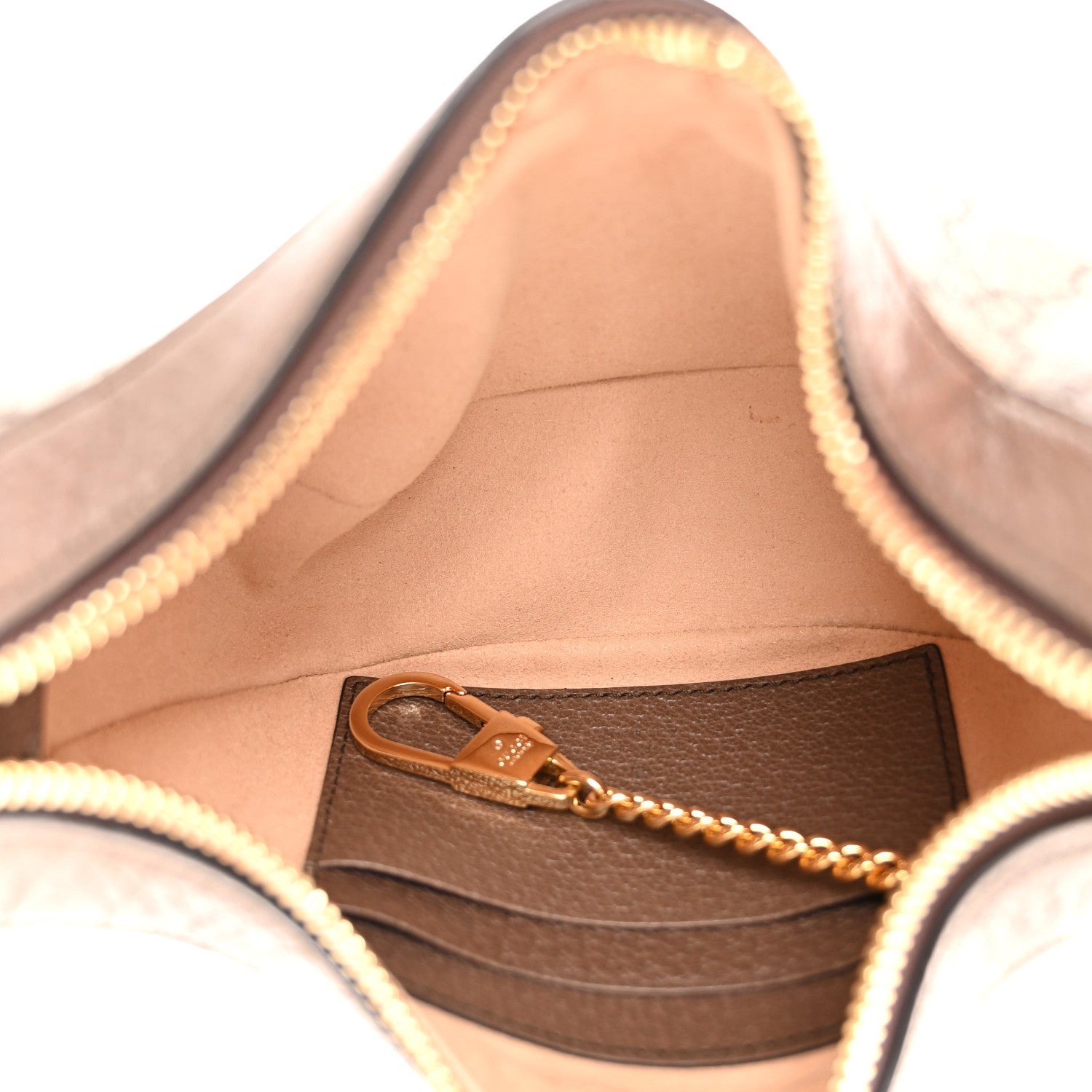 Gucci GG Supreme Monogram Textured Calfskin Web Mini Ophidia Half Moon Hobo Beige Ebony New Acero 5 of 11