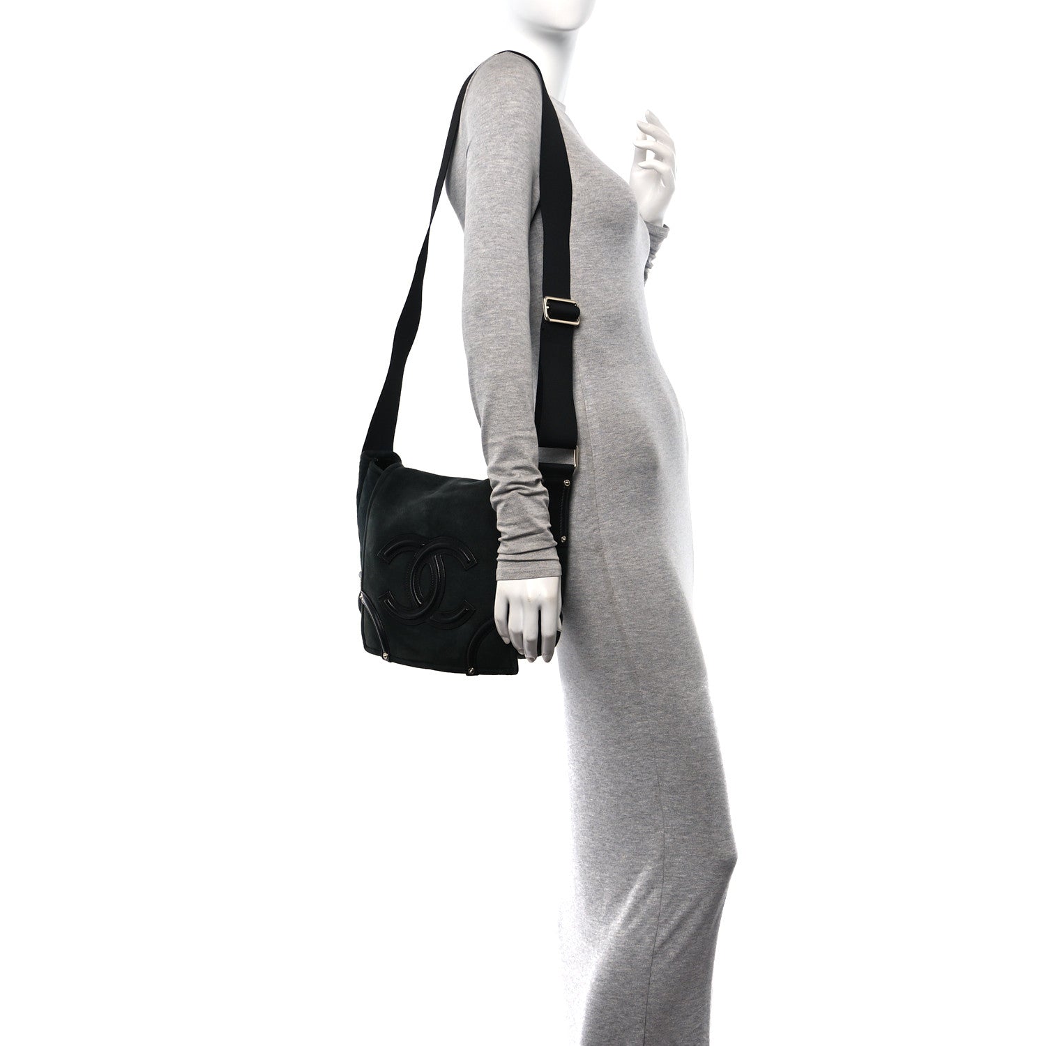 Chanel Suede Sparkling Winter Messenger Black 2 of 9