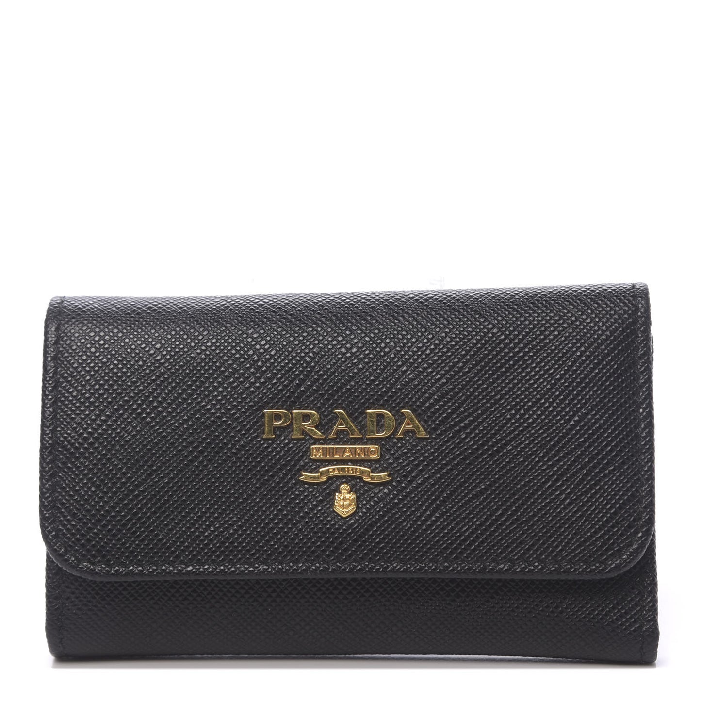 Saffiano Metal 6 Key Holder Black