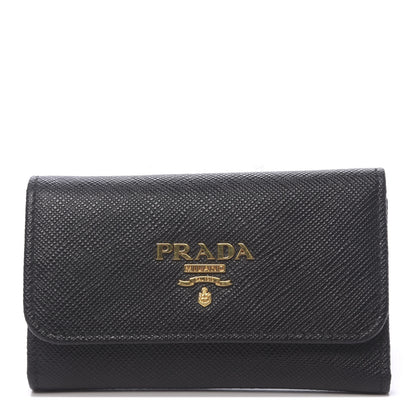 Prada Saffiano Metal 6 Key Holder Black 1 of 7