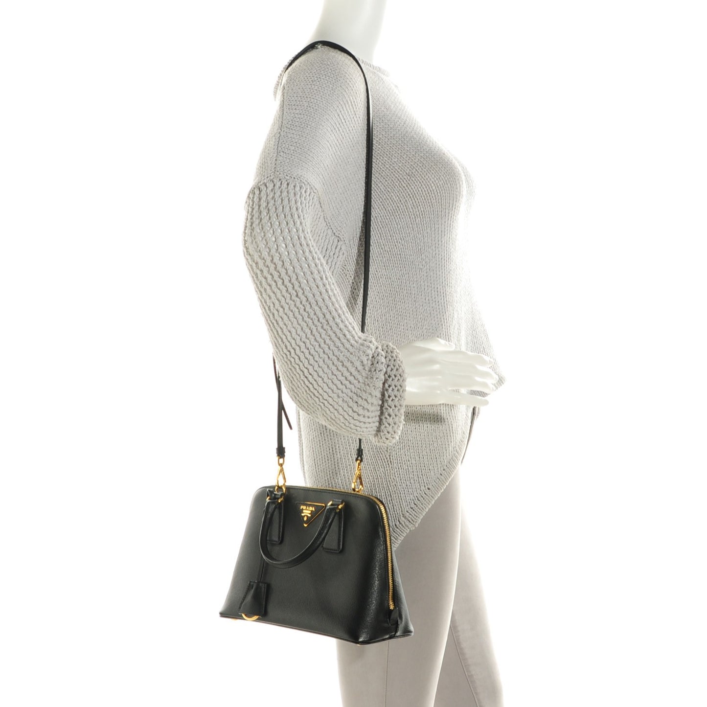 Saffiano Lux Small Promenade Tote Black