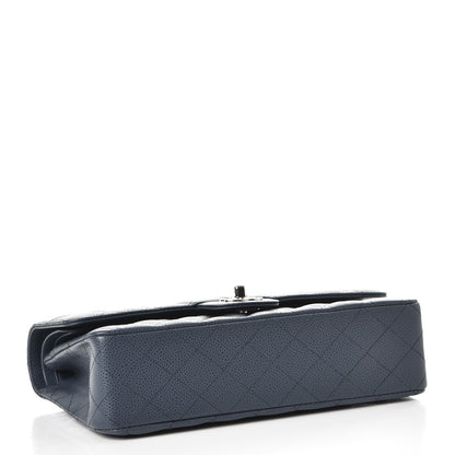 Chanel Caviar Quilted Medium Double Flap Blue 5 of 8