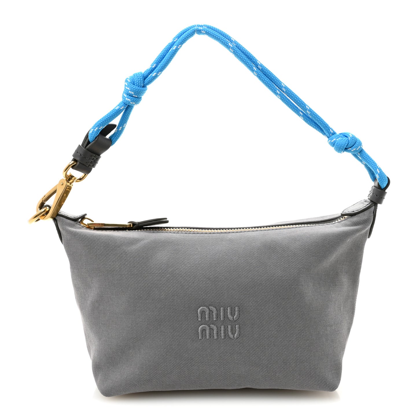 Canvas Gabardine Pouch Alluminio Celeste