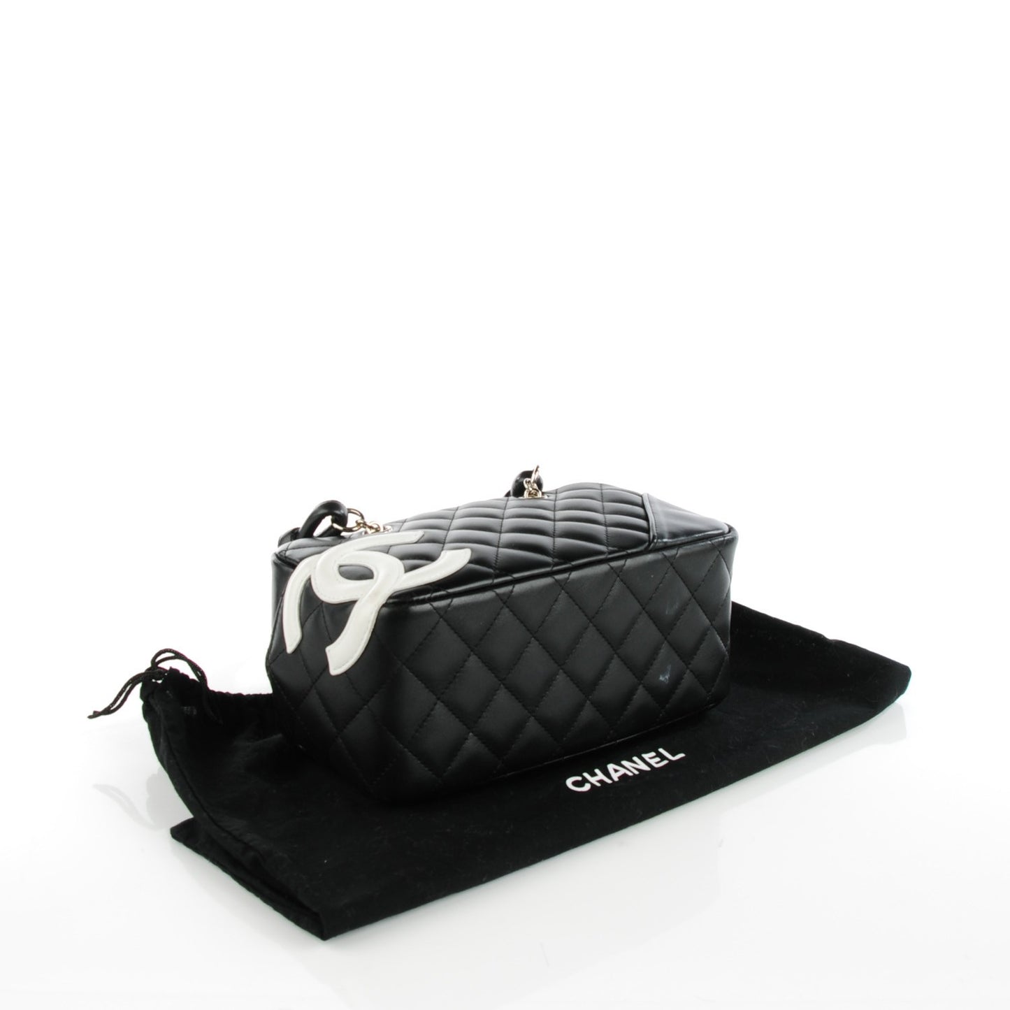 Calfskin Quilted Small Cambon Bowler Black White