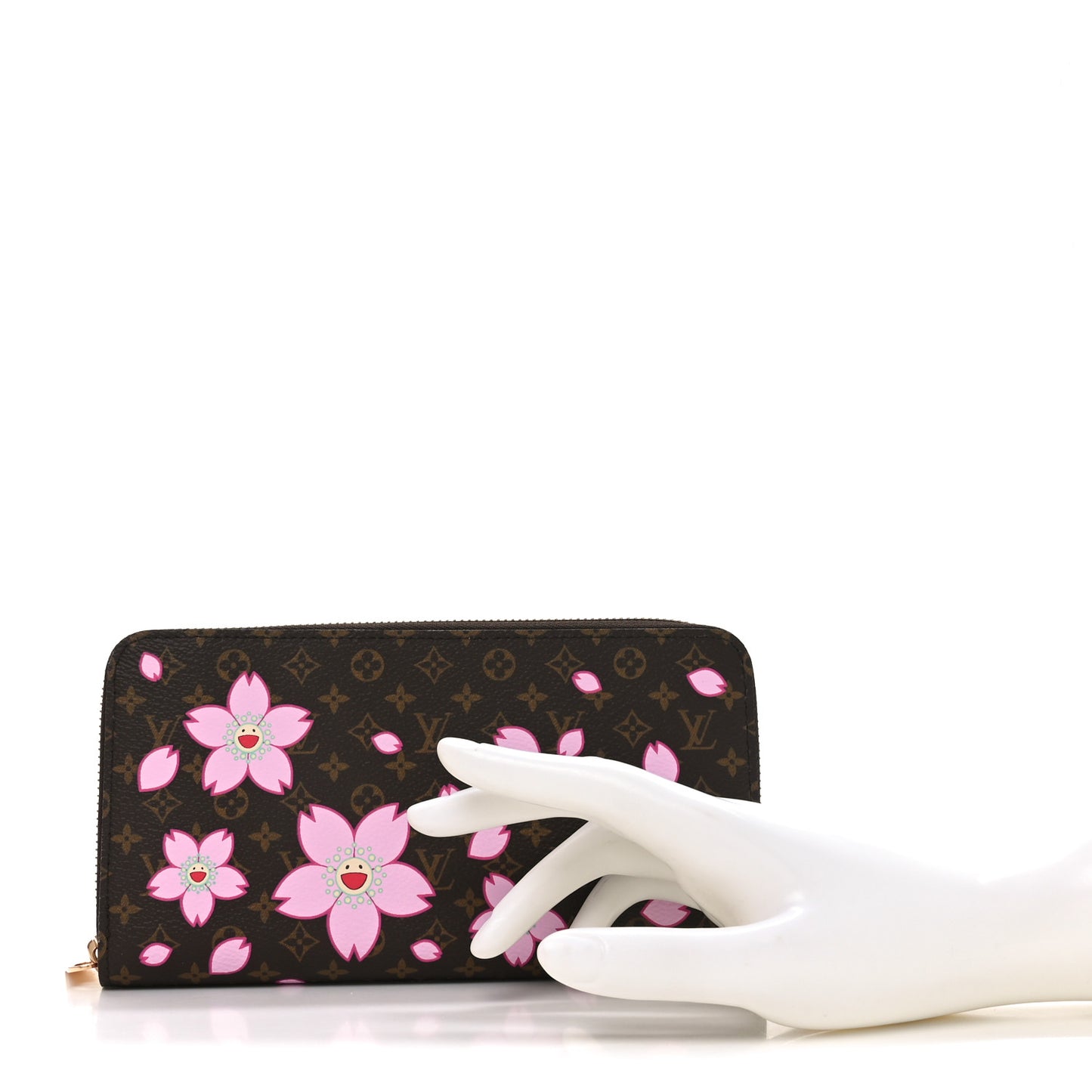 LV X TM Monogram Cherry Blossom Zippy Wallet Sakura Brown