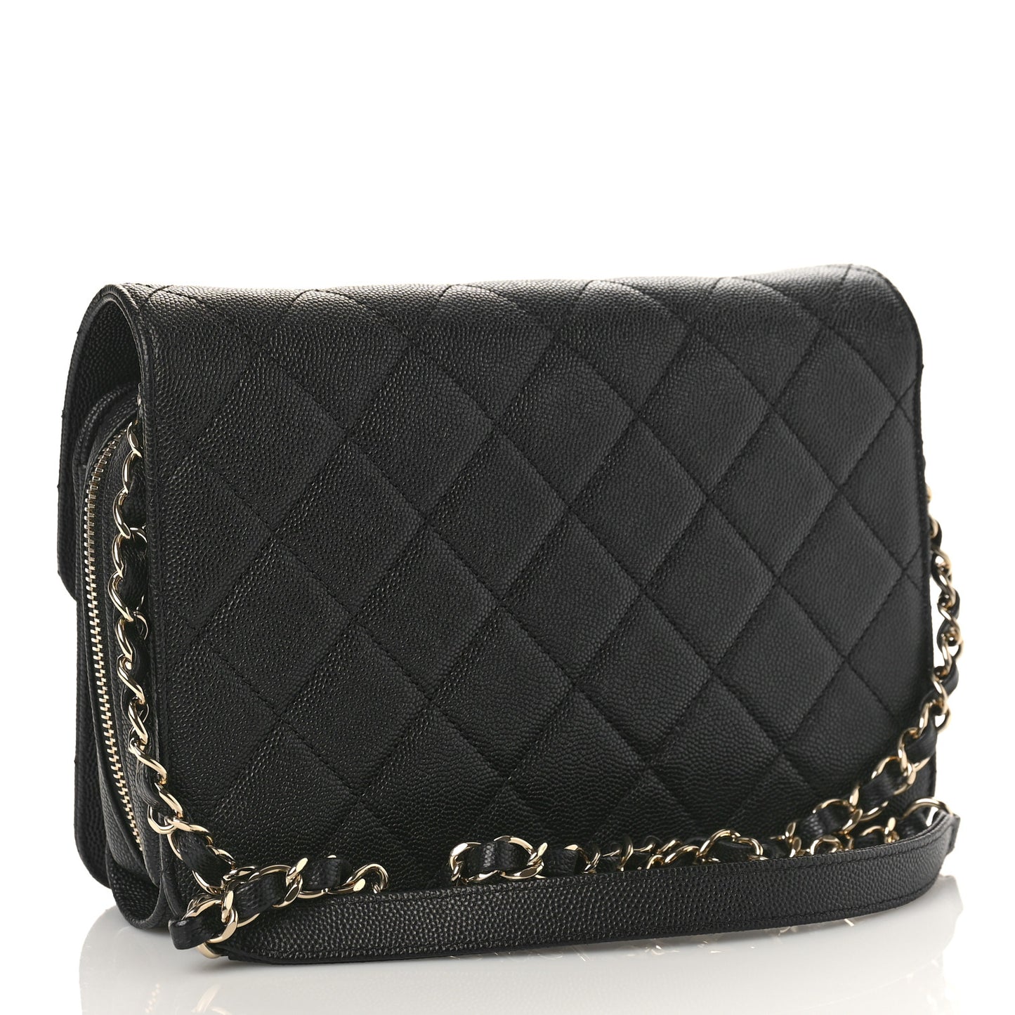 Caviar Quilted Large Like A Wallet Flap Black