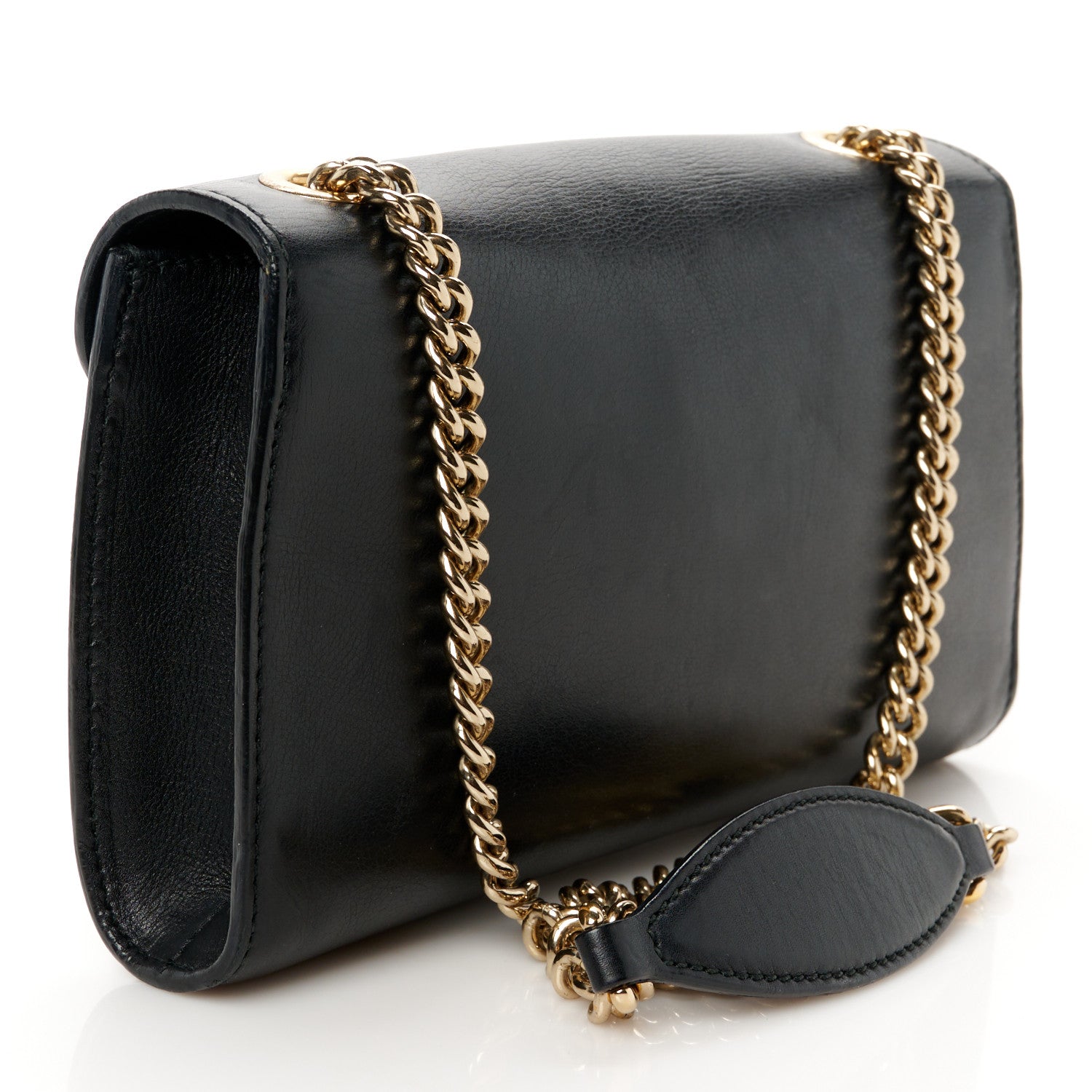 Gucci Smooth Calfskin Small Emily Chain Shoulder Bag Black 3 of 11