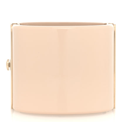 Chanel Resin Pearl CC Cuff Gold Pearly White Beige 3 of 5