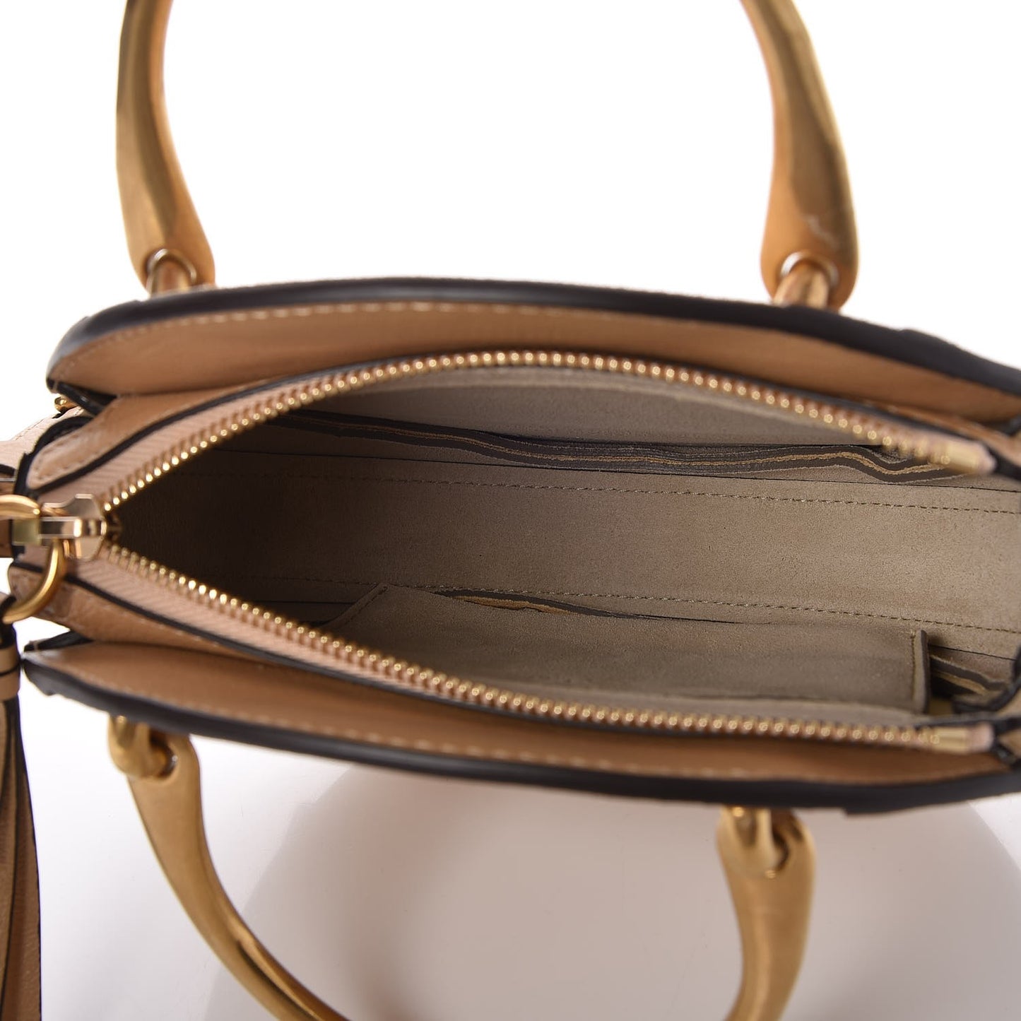 Calfskin Suede Small Pixie Bag Pearl Beige