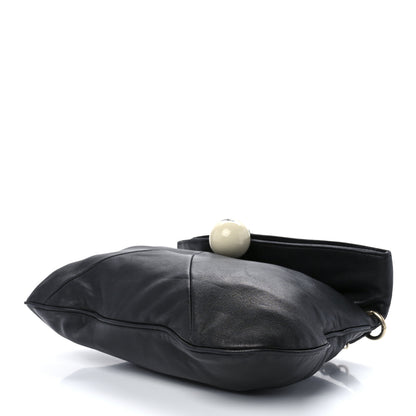Chanel Lambskin Coco Ball Fold Over Bag Black 9 of 11