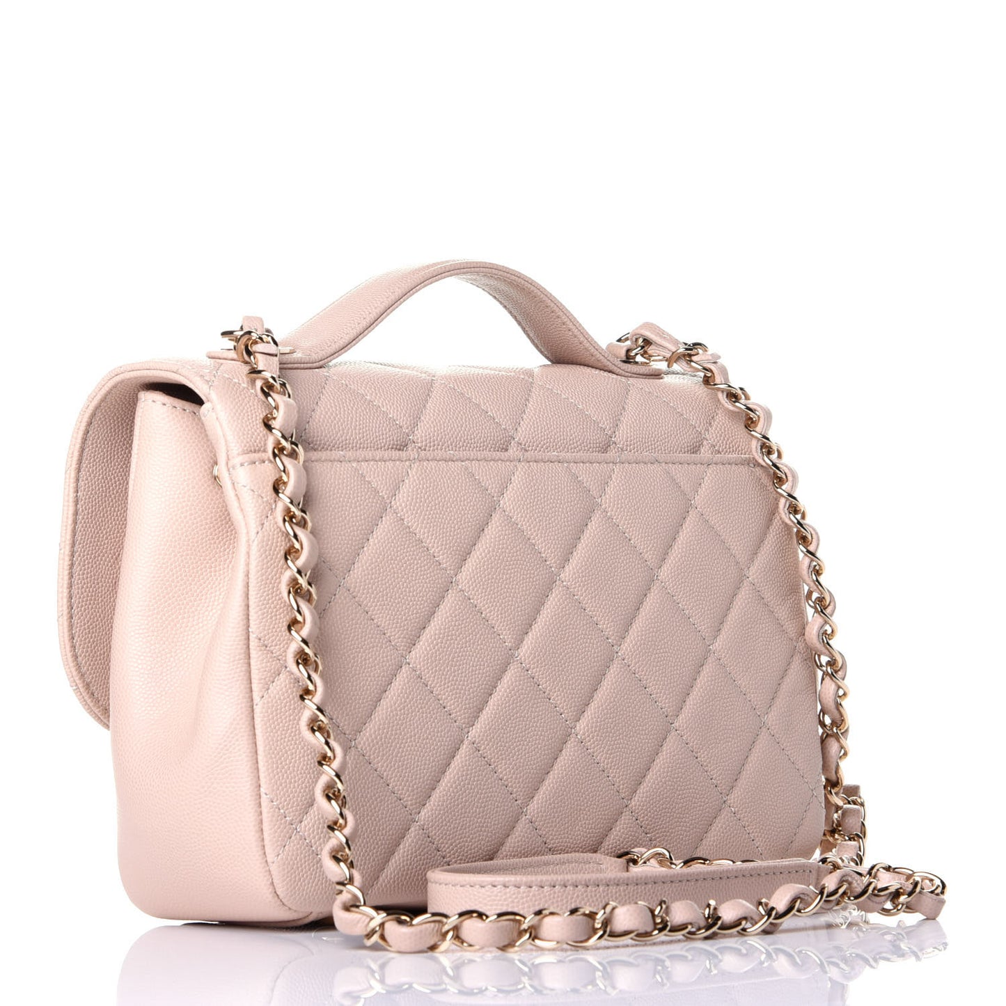 Caviar Quilted Medium Business Affinity Flap Beige