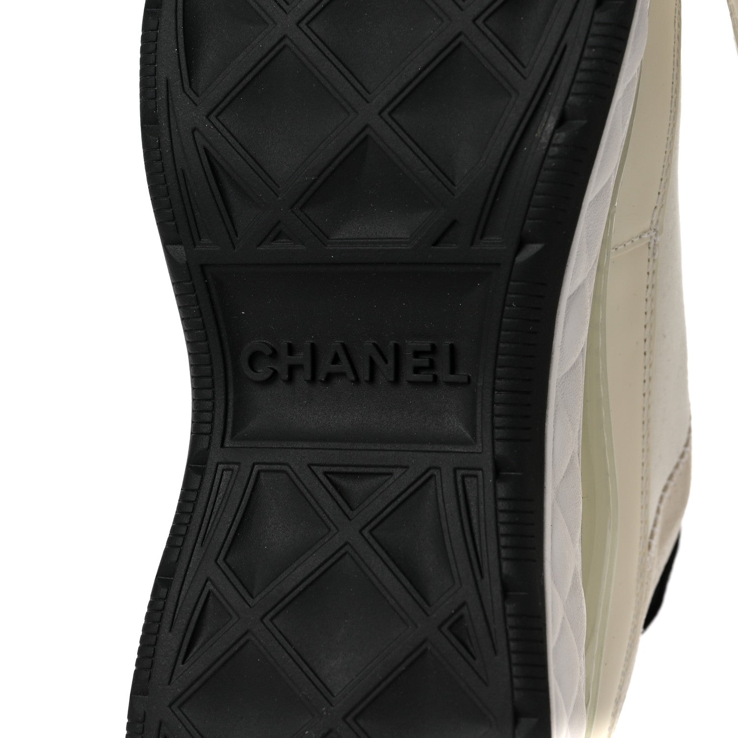 Chanel Velvet Calfskin Mixed Fibers CC Sneakers 39 Ivory Black 7 of 7