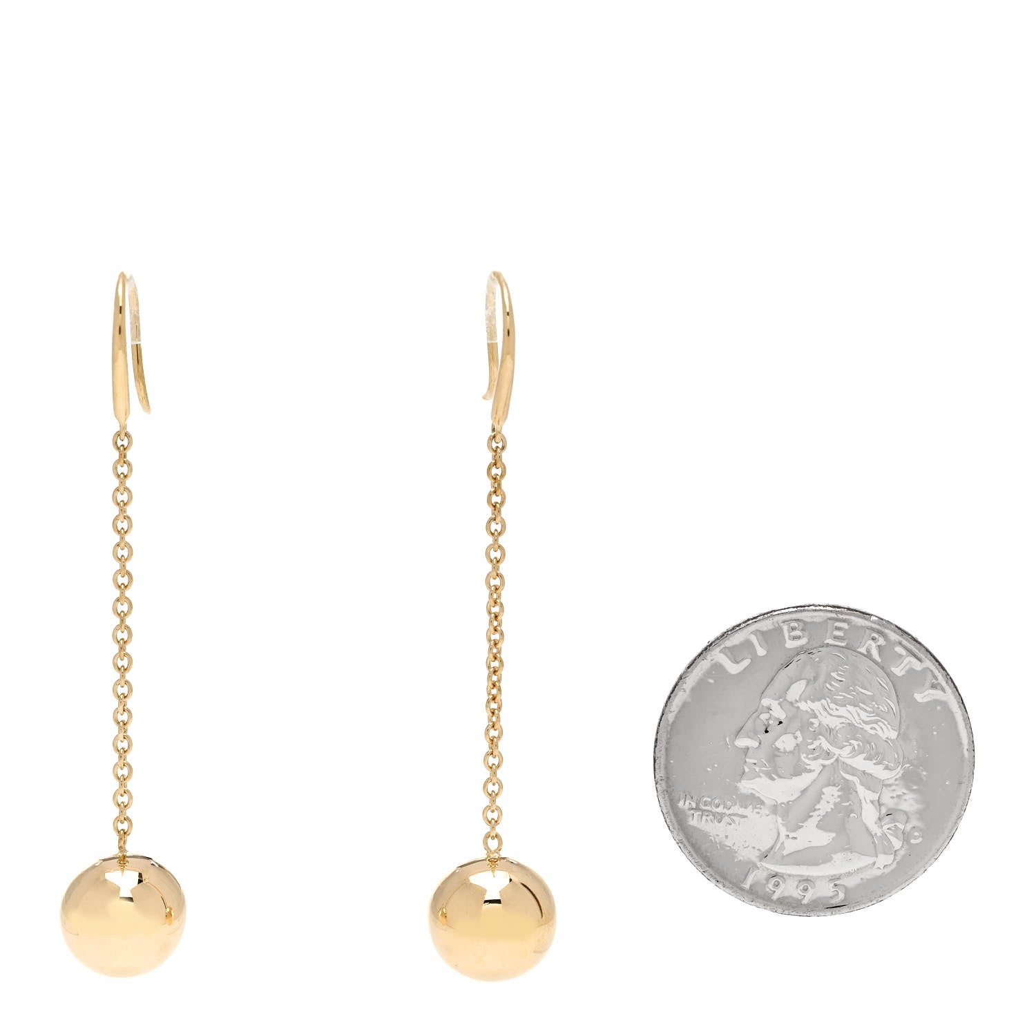 Tiffany 18K Yellow Gold 10mm HardWear Ball Hook Drop Earrings 2 of 4