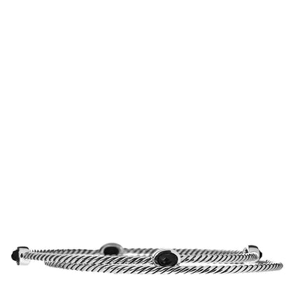 David Yurman Sterling Silver Black Onyx Color Classics Bangle Bracelet Set of 2 3 of 4