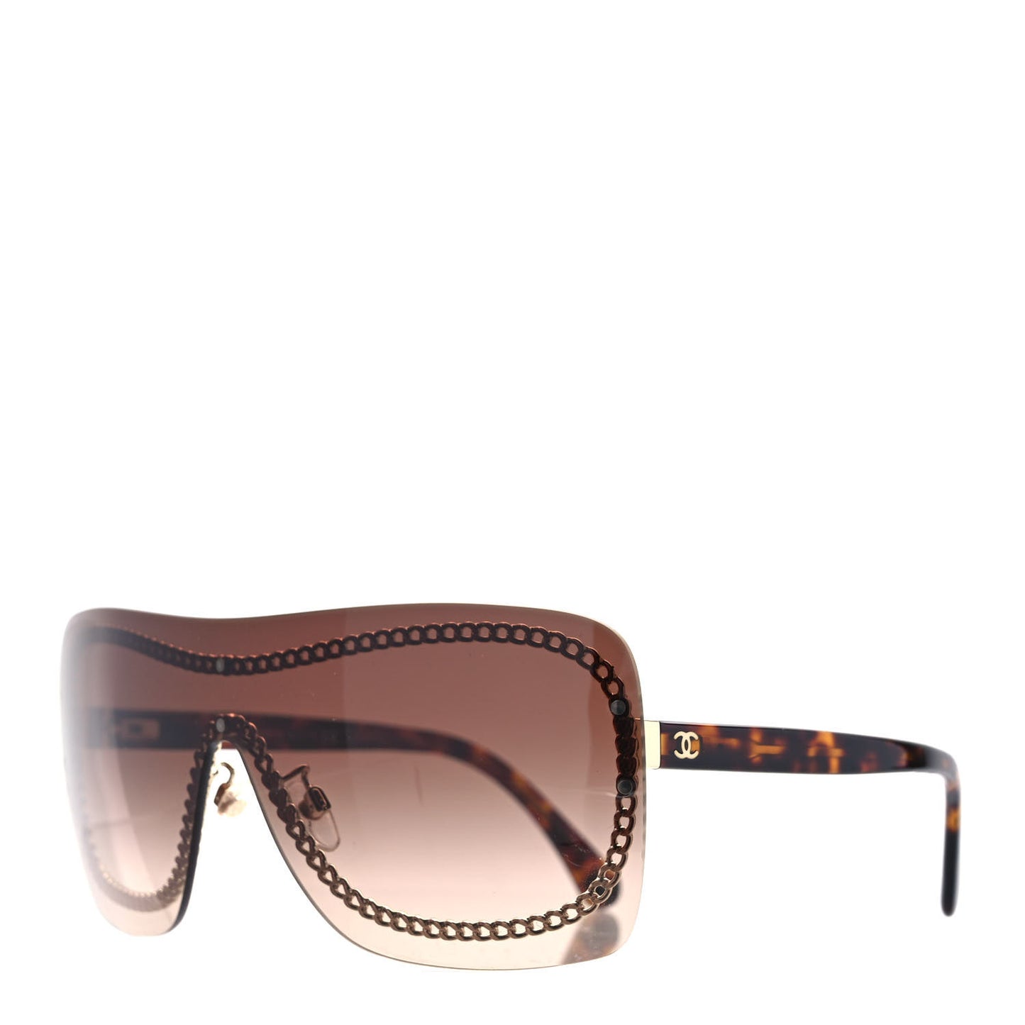 Rimless Shield Sunglasses 4243 Gradient Tortoise