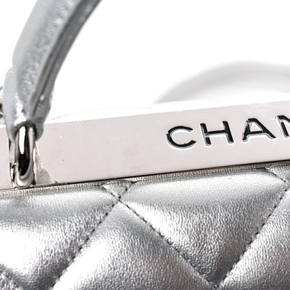 Chanel Metallic Lambskin Quilted Small Trendy CC Flap Dual Handle Bag Silver 11 of 14