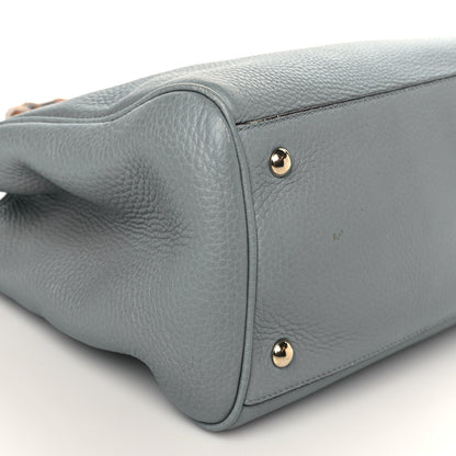 Gucci Pebbled Calfskin Medium Bamboo Shopper Tote Light Blue 8 of 10