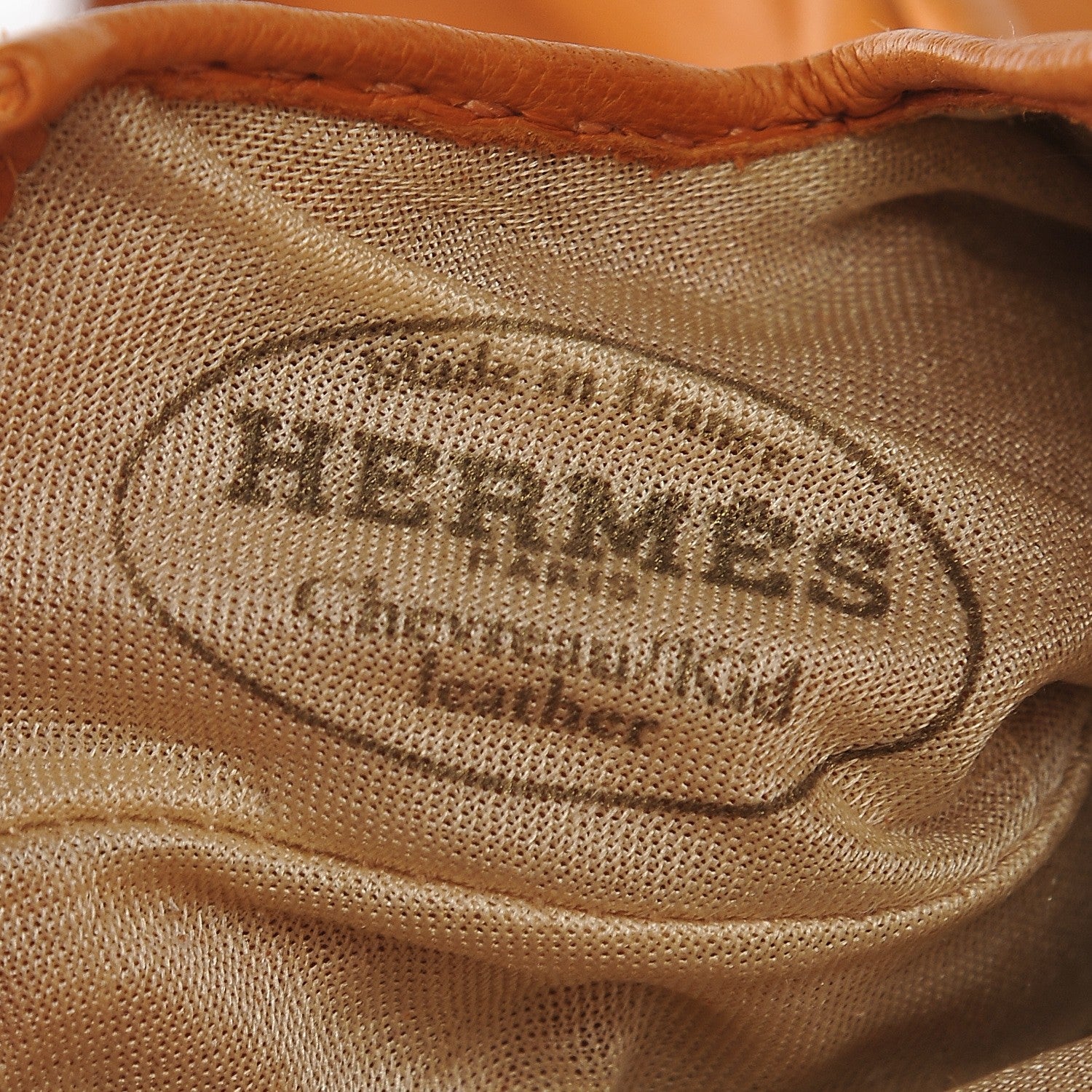Hermes Lambskin Soya Kelly Lock Gloves 7.5 Orange 7 of 7