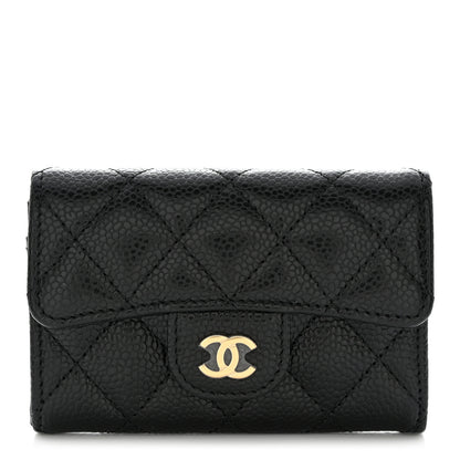 Chanel Caviar Quilted Flap Card Holder Wallet Black 1 of 11
