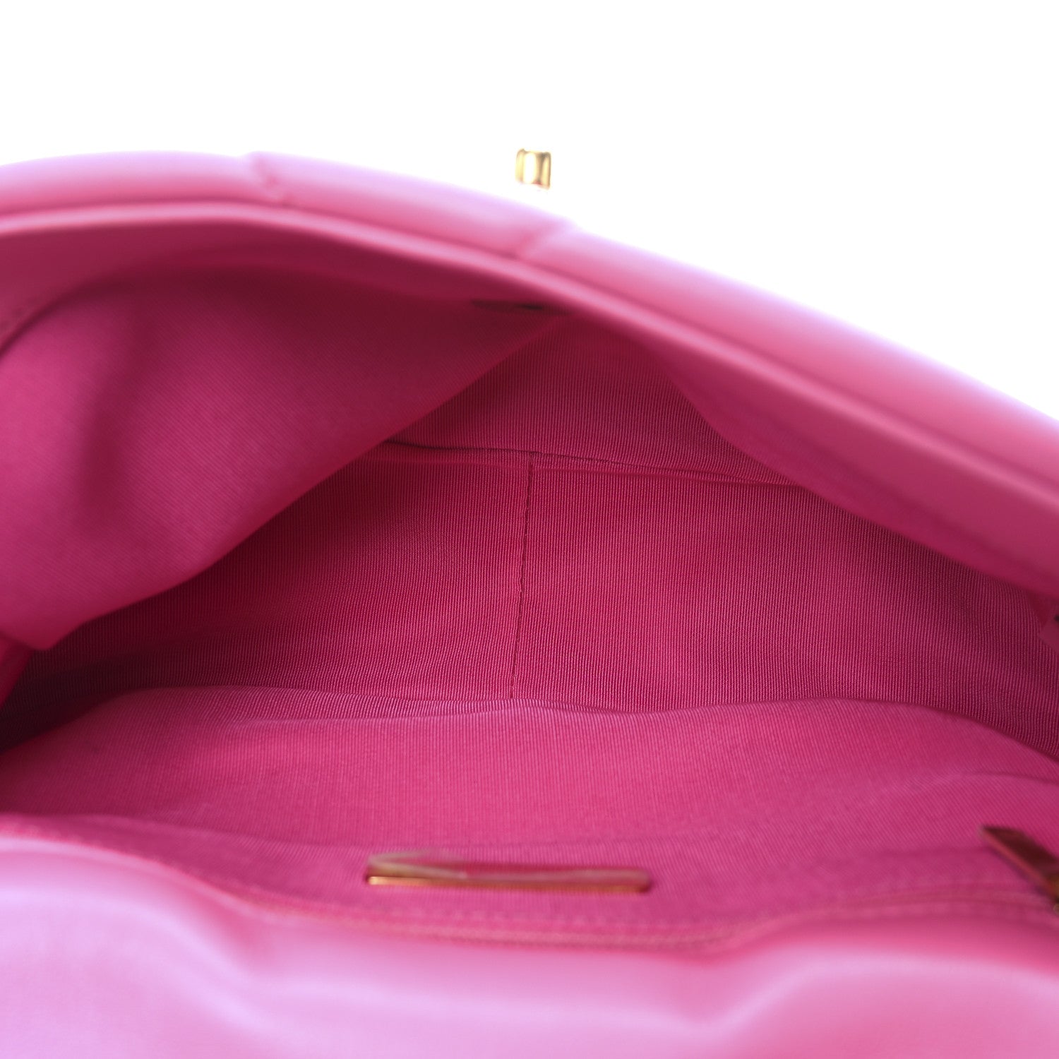 Chanel Shiny Lambskin Quilted Medium Chanel 19 Flap Neon Pink 5 of 11