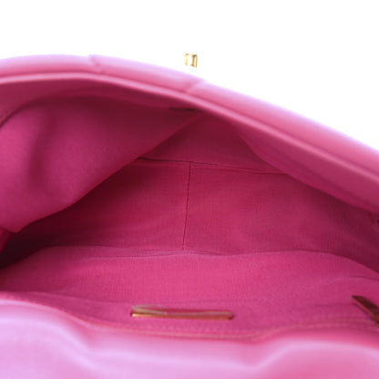 Chanel Shiny Lambskin Quilted Medium Chanel 19 Flap Neon Pink 5 of 11