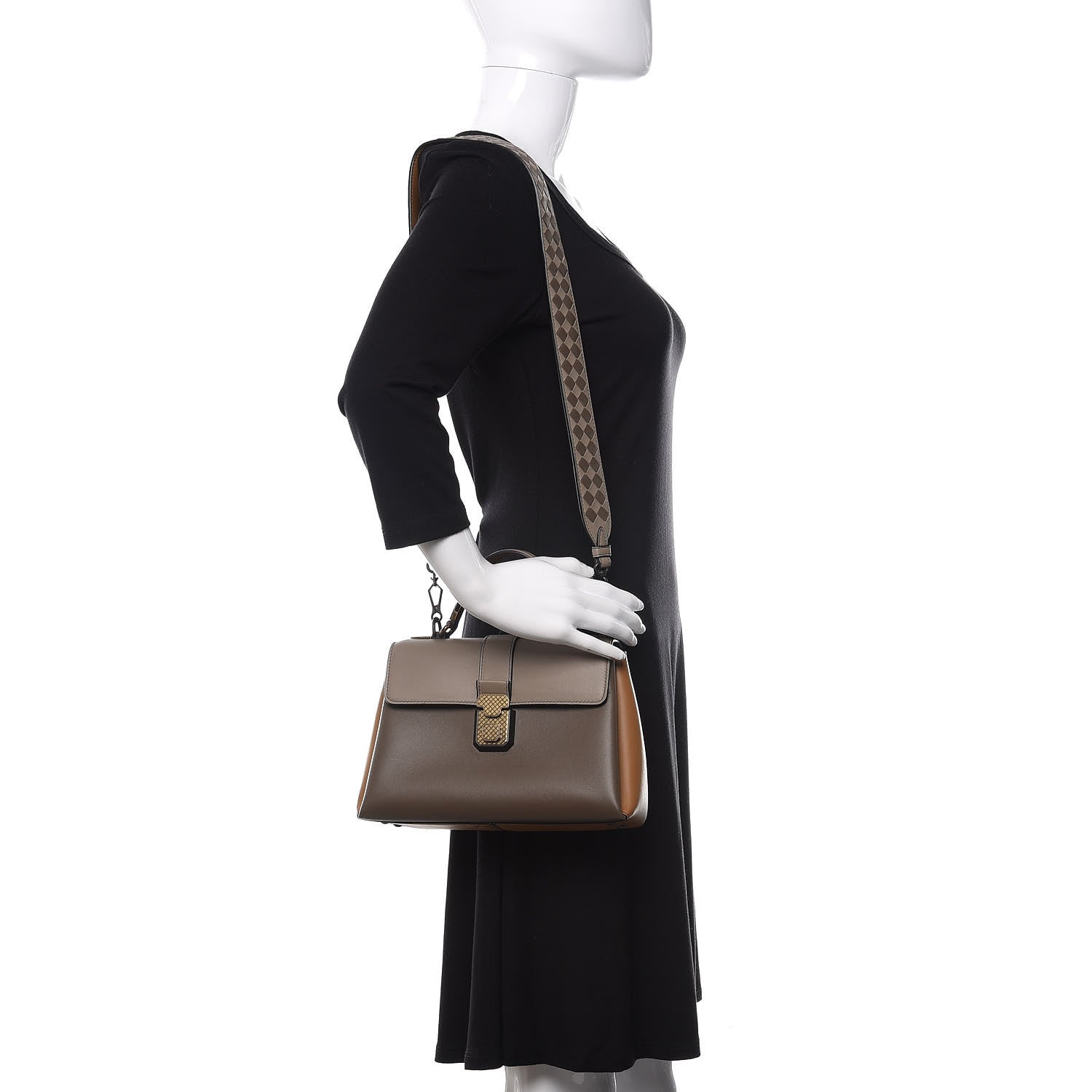 Bottega Veneta Nappa Small Multicolor Piazza Bag Steel New Cigar 2 of 10