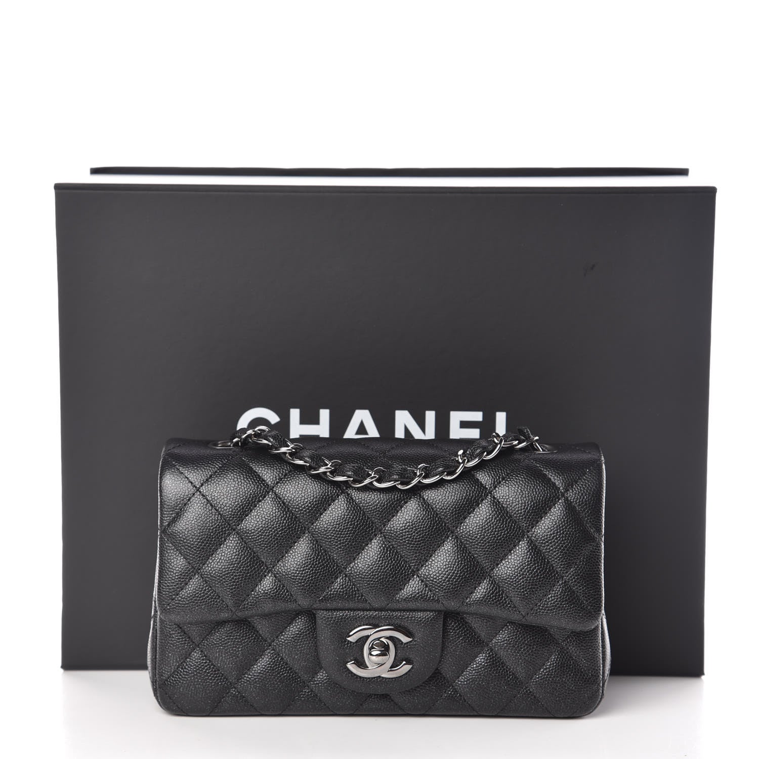 Chanel Iridescent Caviar Quilted Mini Rectangular Flap Black 10 of 10