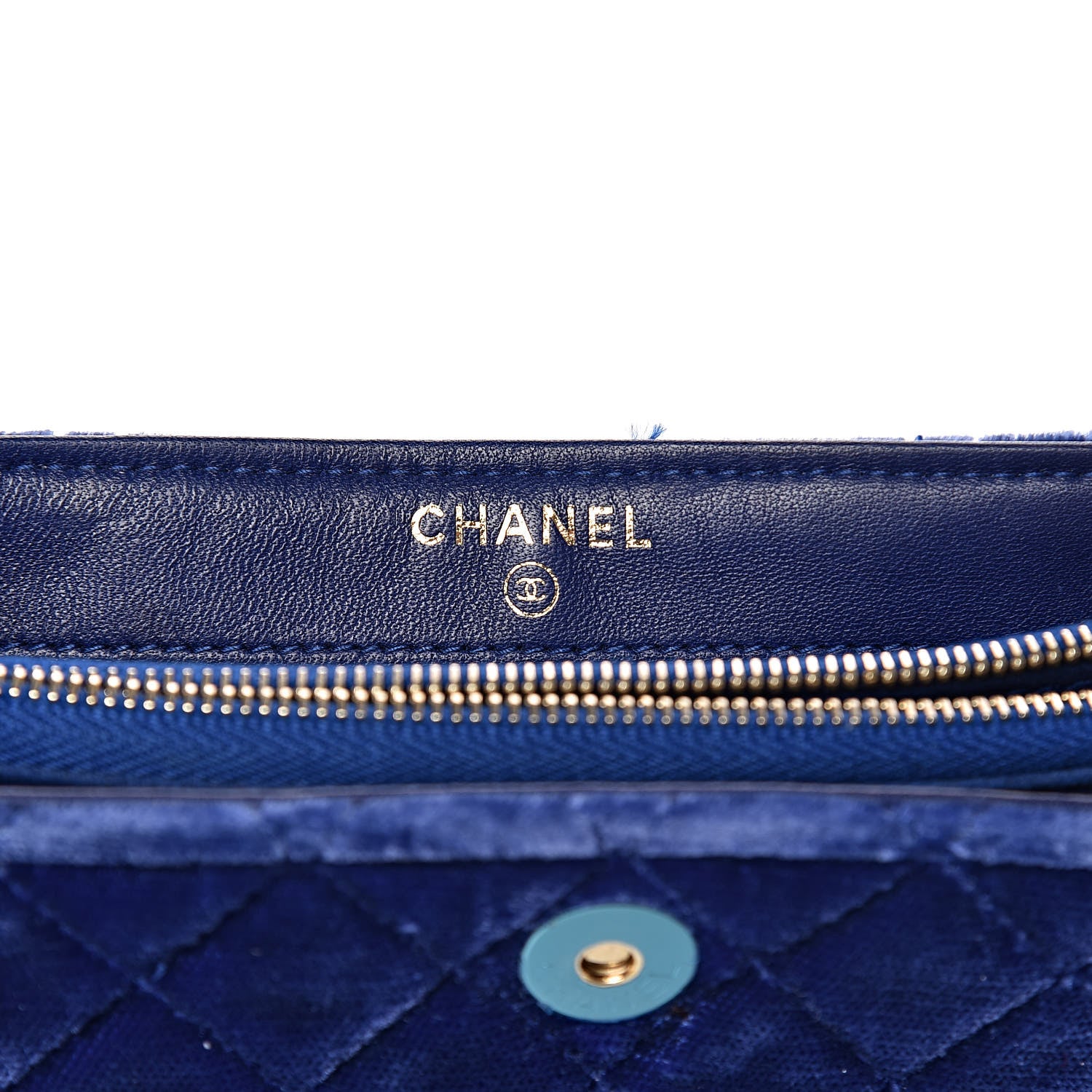 Chanel Velvet Quilted Mini Phone Holder Crossbody Bag Blue 8 of 12