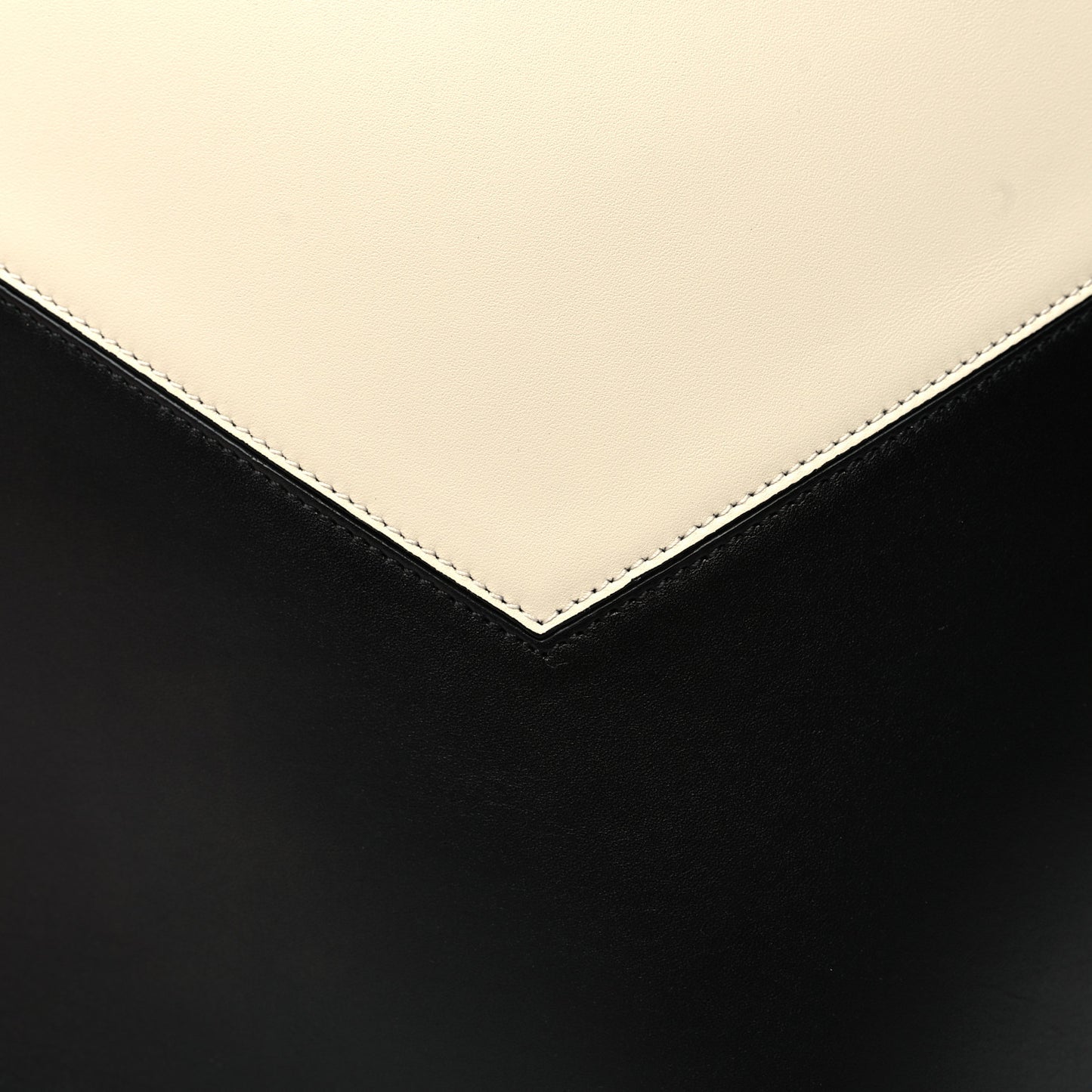 Shiny Smooth Calfskin Twisted Cabas Ivory Black