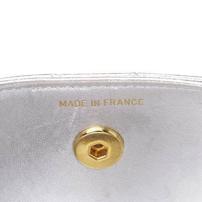 Chanel Metallic Lambskin Quilted Micro Mini Flap Silver 8 of 13