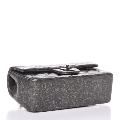 Chanel Metallic Caviar Quilted Mini Rectangular Flap Dark Grey 4 of 7